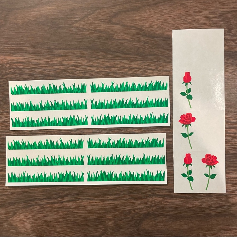 Mrs. Grossman's Stickers Vintage 1996 1995 Grass Borders Scrapbooking Roses
